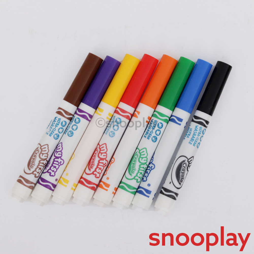 Crayola 8 Pieces Washable Markers with Special Crush-Proof Tip (6-15 Years)