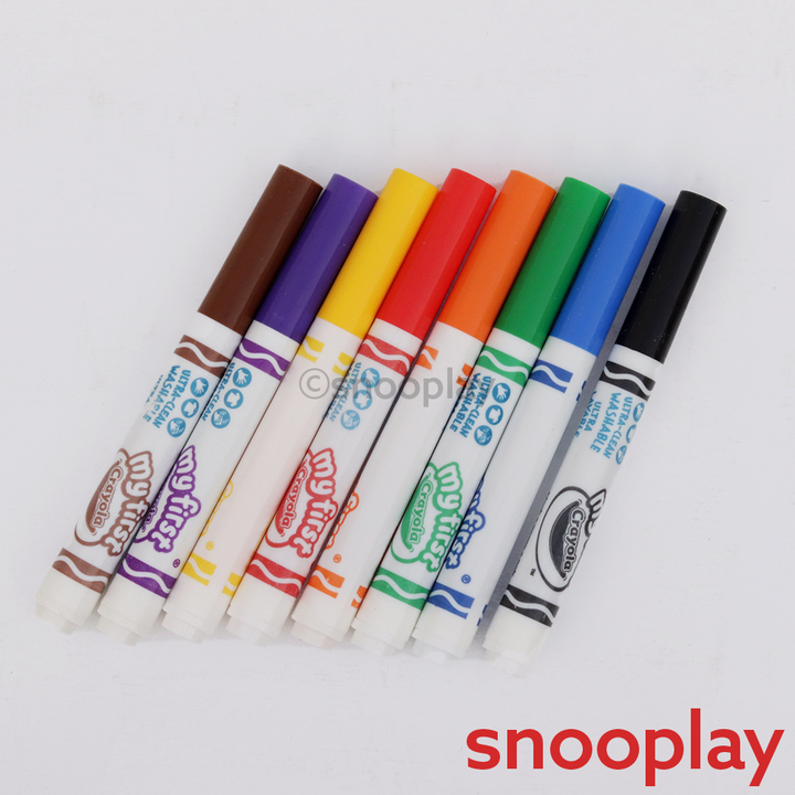 Crayola 8 Pieces Washable Markers with Special Crush-Proof Tip (6-15 Years)