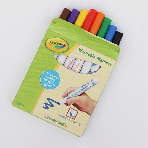 Crayola 8 Pieces Washable Markers with Special Crush-Proof Tip (6-15 Years)