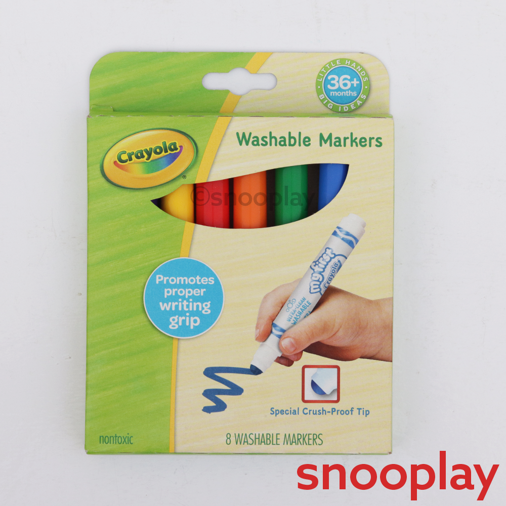 Crayola 8 Pieces Washable Markers with Special Crush-Proof Tip (6-15 Years)