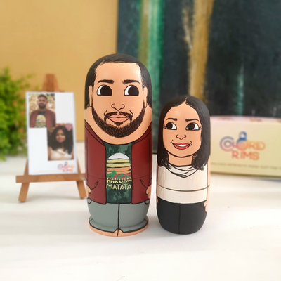 Personalised Wooden Nesting Dolls (Set of 2) - COD Not Available