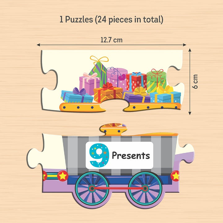 Number Train Jigsaw Puzzle For Kids | 3+Years | 24 Pieces and 1 Picture Book