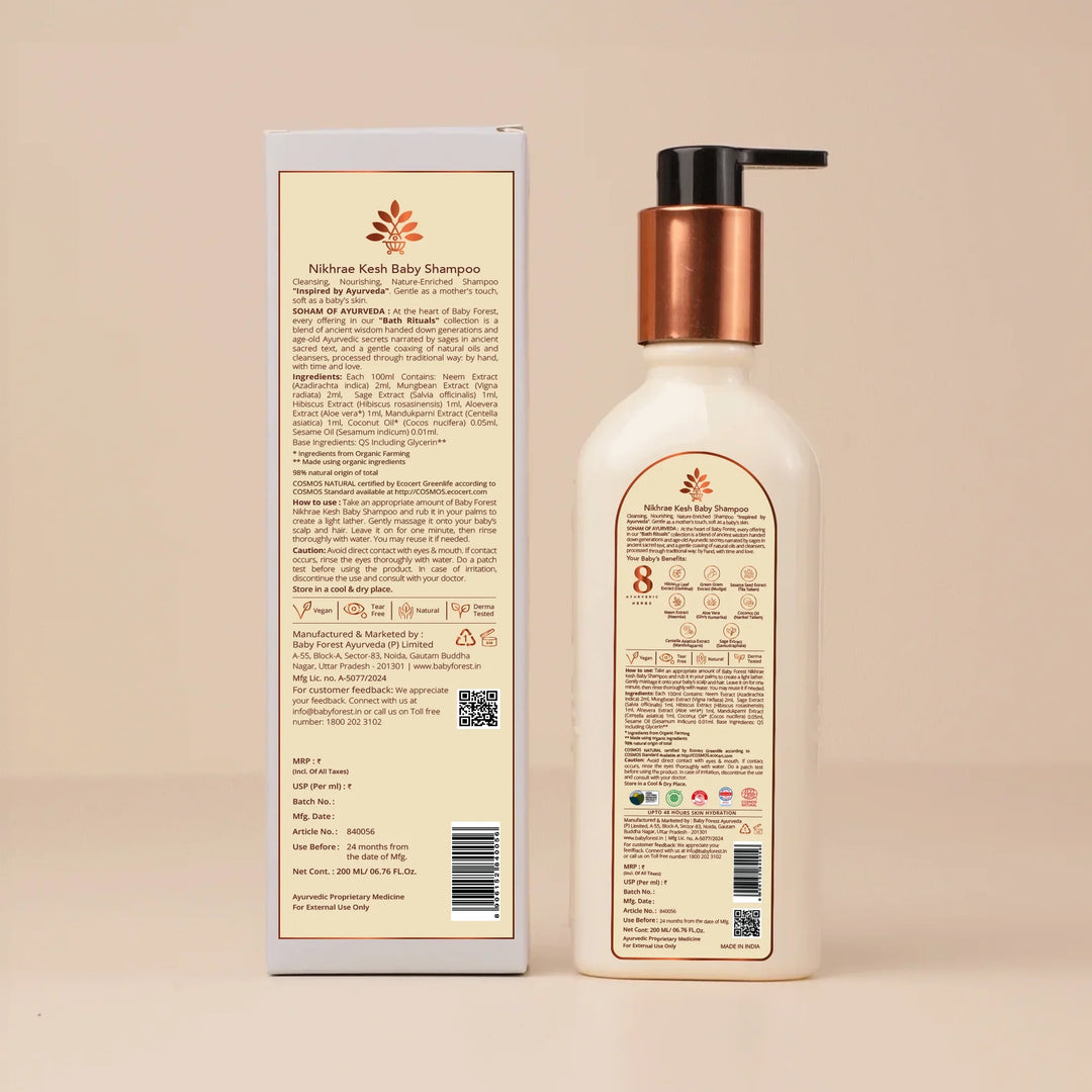 Baby Forest Nikhrae Kesh Baby Shampoo - 200ml | Gentle Hair Care with Ayurvedic Herbs & Oils