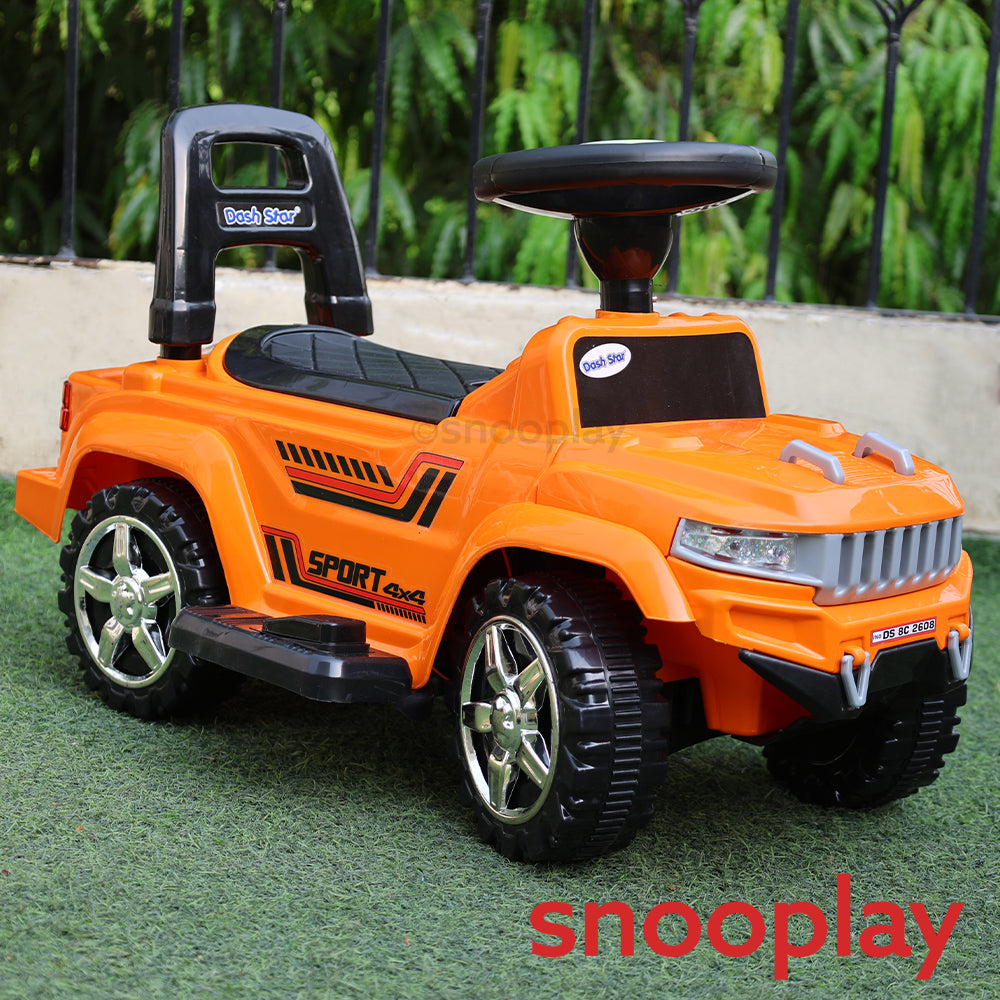 Dash Star Self Control | Battery EV HUMR Ride-On Car | Backrest, Storage Basket, Music, LED Light (1-4 Years)