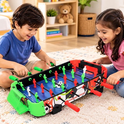 Simarr Play Zing 3-in-1 Foosball Table Top Game - Big | Multi-Game Sports Table for Kids