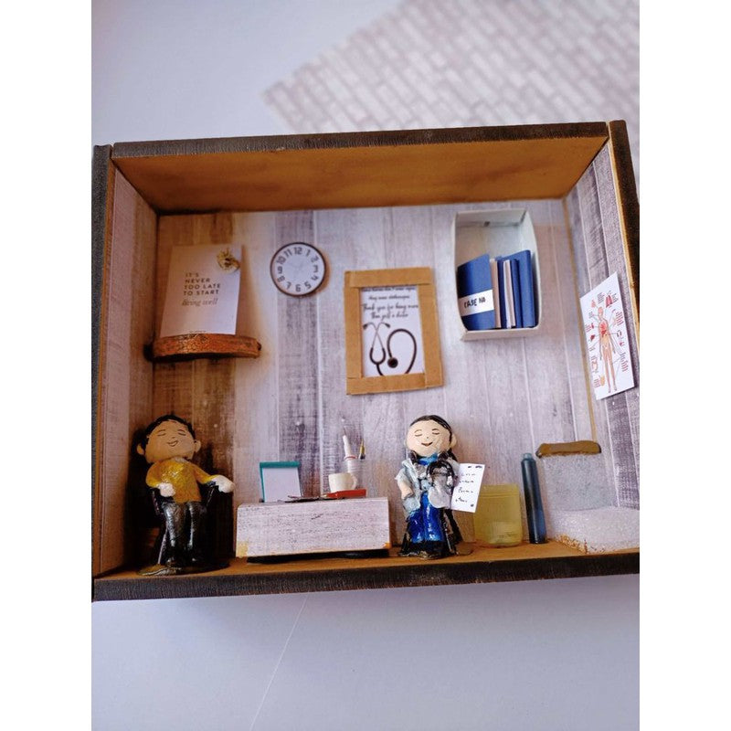 Customsied Doctor's Clinic Miniature Shadow Box Frame (COD Not Available)