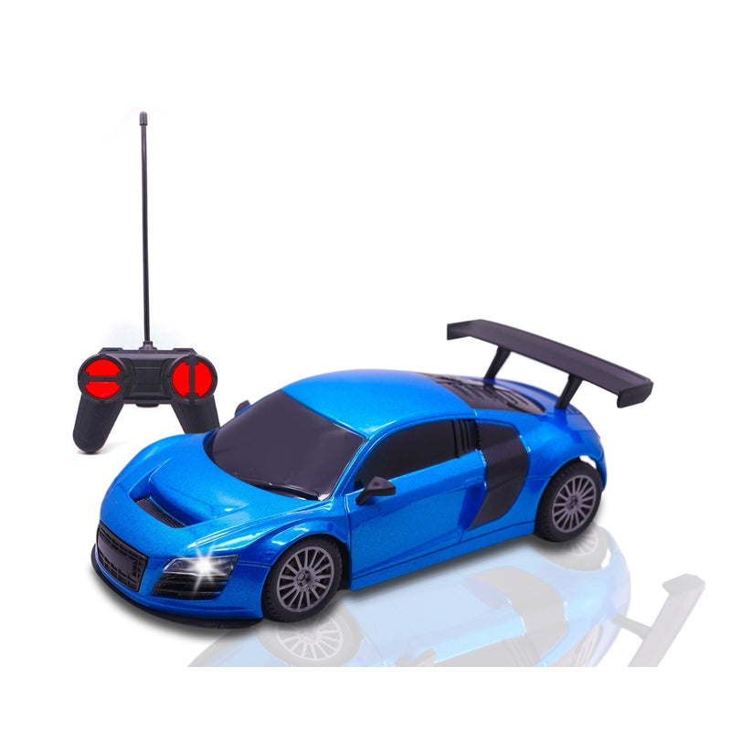 Rechargeable High Speed Remote Control Mini Car Resembling Audi with Lithium Battery for Kids (Scale 1:24) - Blue