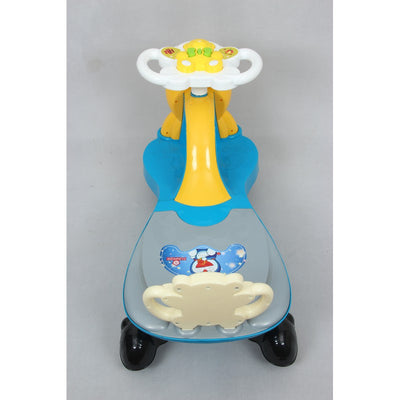 Twist, Magic and Swing Car Ride Ons for Kids( Strong Durable Quality & Musical Horn and Led Lights on Steering) 9010 E Blue