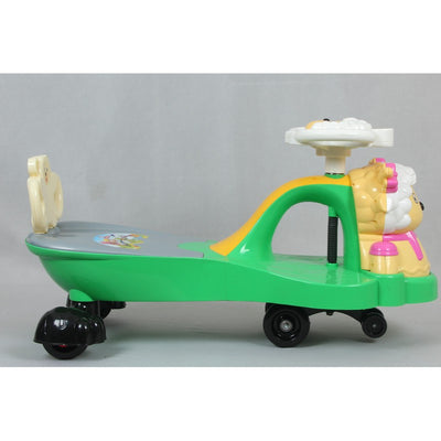 Twist, Magic and Swing Car Ride Ons for Kids (Strong Durable Quality with Musical Horn on Steering)9020 E Green