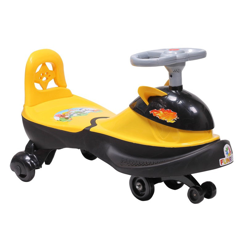 Twist, Magic and Swing Car Ride Ons for Kids(Strong Durable Quality with Musical Horn on Steering)9030 E Yellow