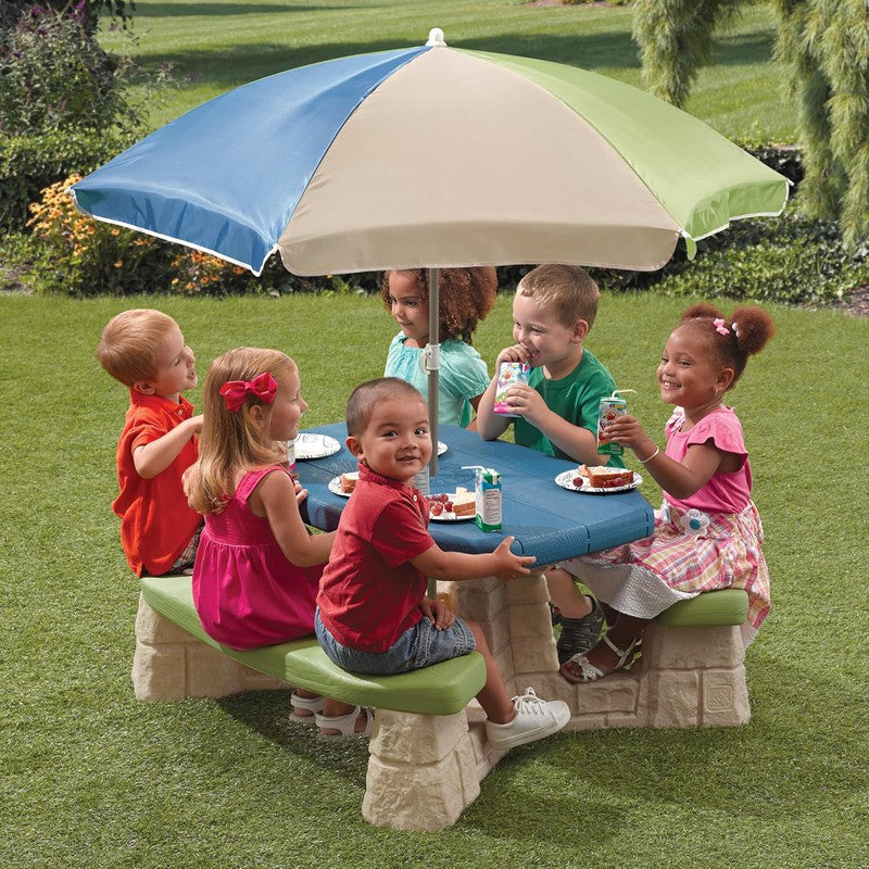 Naturally Playful Picnic Table With Umbrella for Kids | COD Not Available