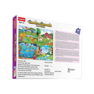 Original Funskool Play & Learn-Dino-Pets-Aquatic-Birds 4 in 1 Puzzle