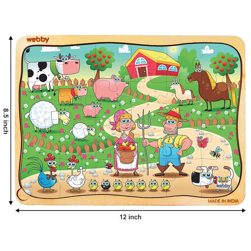 Farm Family Wooden Jigsaw Puzzle, 24pcs