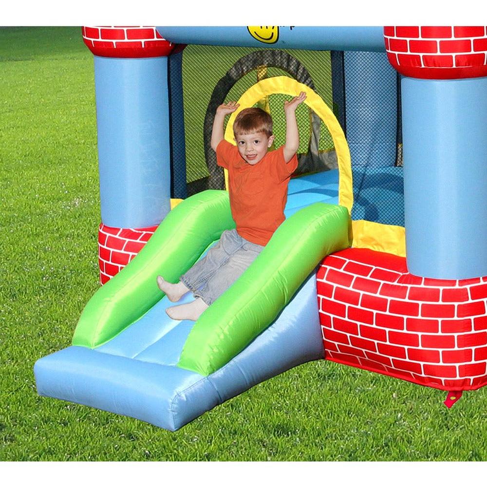 Farmyard Fun Jumping Castle with Slide, Ball Pit & Basketball Hoop | Weight- 17.47 Kg (3-8 Years)