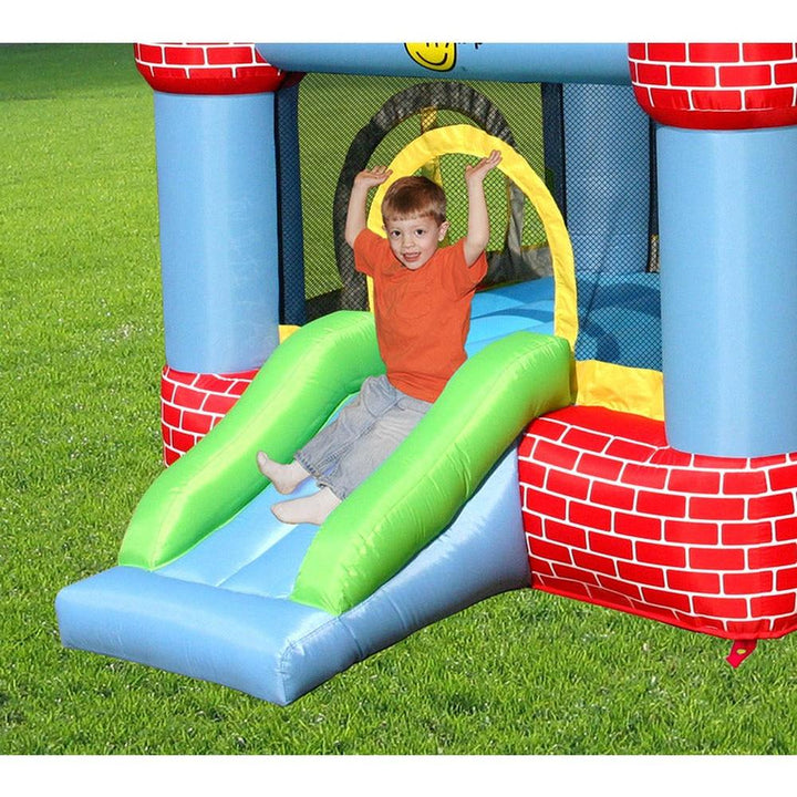 Farmyard Fun Jumping Castle with Slide, Ball Pit & Basketball Hoop | Weight- 17.47 Kg (3-8 Years)