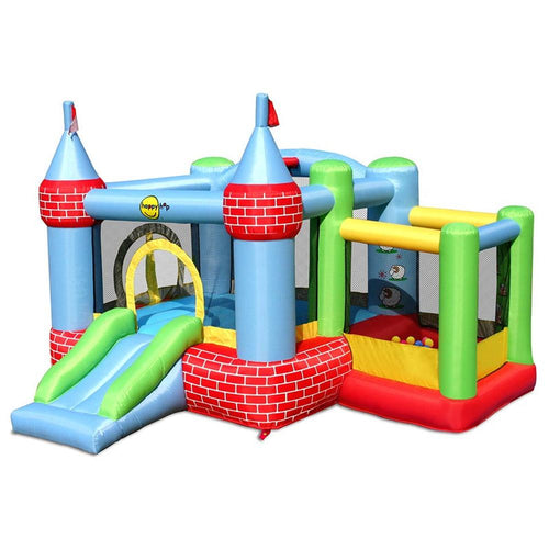Farmyard Fun Jumping Castle with Slide, Ball Pit & Basketball Hoop | Weight- 17.47 Kg (3-8 Years)