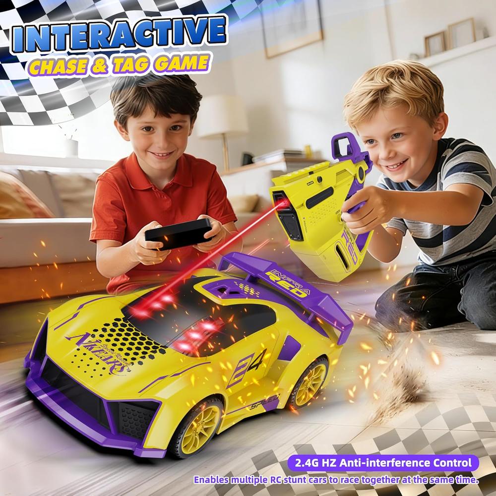 3 in 1 Super Sports Stunt Racing RC Car with Shooting Game