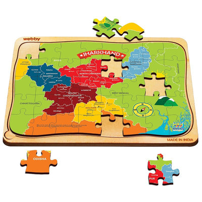 Jharkhand Map Wooden Jigsaw Puzzle, 40pcs