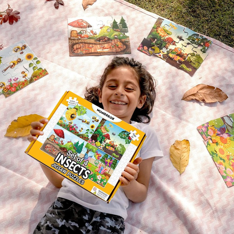 Insects Jigsaw Puzzle | Set of 4 Puzzles (Multicolour, Size: 10X8 inches)