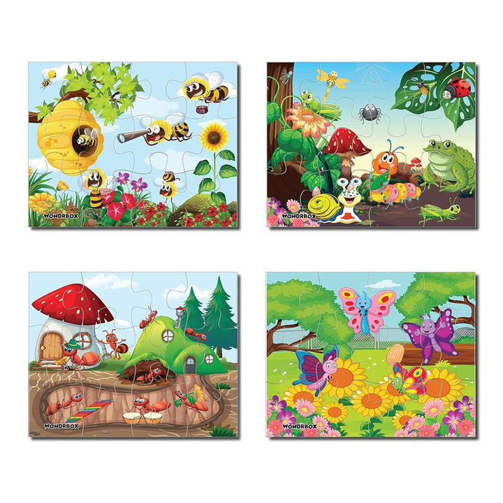 Insects Jigsaw Puzzle | Set of 4 Puzzles (Multicolour, Size: 10X8 inches)