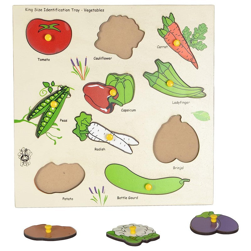 Kingsize Identification Tray Wild Animals with Knobs, Multi Color