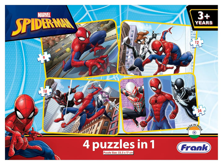 Frank Marvel Spiderman 4-in-1 Jigsaw Puzzle Set for Kids | Set of 4 Jigsaw Puzzle