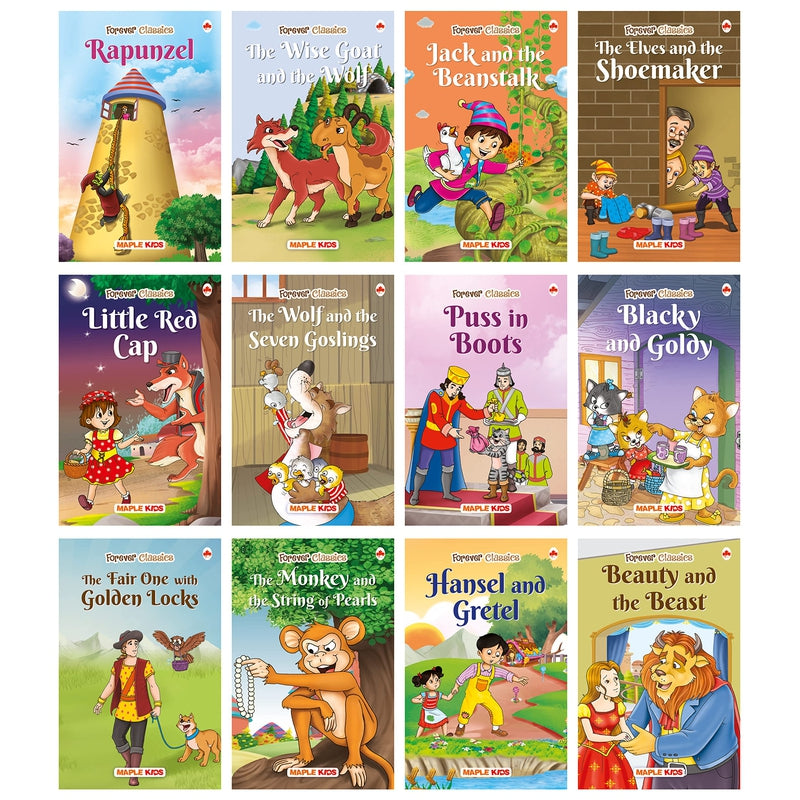 Story Books for Kids - Fairy Tales (Illustrated) (Set of 12 Books)