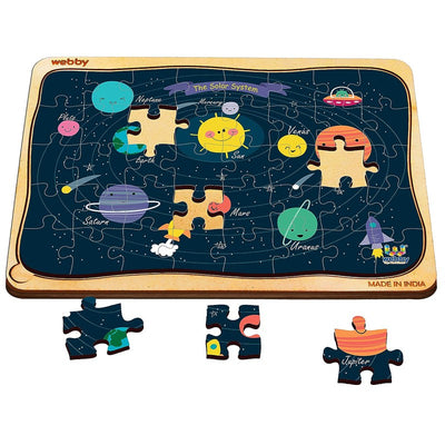 Outer Space Solar System Wooden Jigsaw Puzzle (Multicolour) - 40 Pieces