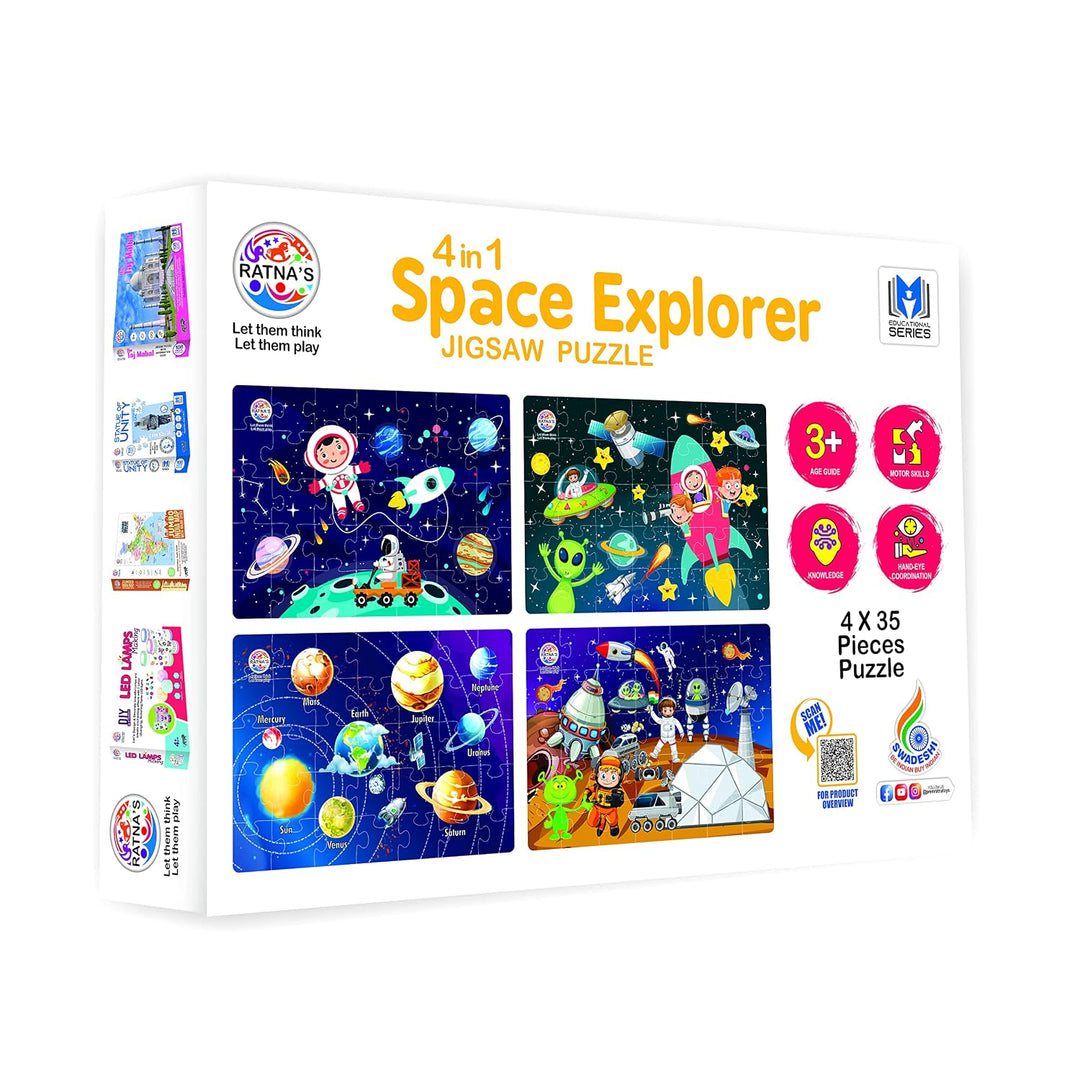 Ratna's 4 in 1 Space Explorer Jigsaw Puzzle – 140 Pieces