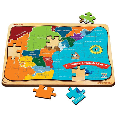 Andhra Pradesh Map Wooden Jigsaw Puzzle, 40pcs