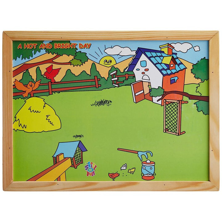 Magnetic Twin Play Tray - Bright and Sunny Day, Multi Color