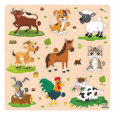 Wooden Animals Montessori Educational Pre-School Puzzle Board Toy