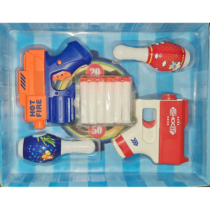 Twin Shot Soft Blaster with 6 Darts (Assorted Colours)- Toys Express