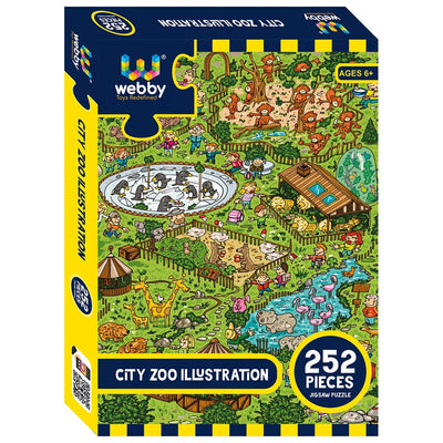 City Zoo Illustration Cardboard Jigsaw Puzzle, 252 pieces