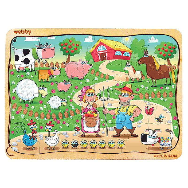 Farm Family Wooden Jigsaw Puzzle, 24pcs