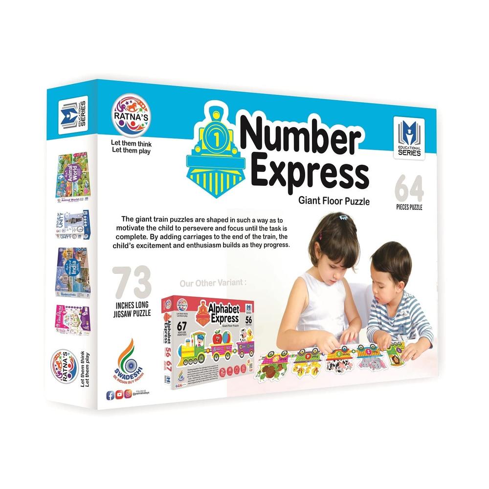 Ratna's Number Express -Giant Floor Puzzle | 64 Pieces