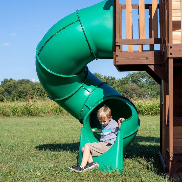 Cedar Cove Swing Set - Dual Slides, Climbing Wall, Clubhouse & More | Weight- 222.7 Kg (3-10 Years)