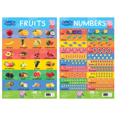 Peppa Pig - My First Early Learning Charts : Learning With Peppa (10 Charts - Alphabet, Animals, Birds, Colors, Fruits, Numbers, Opposites, Shapes, Transport, Vegetables)