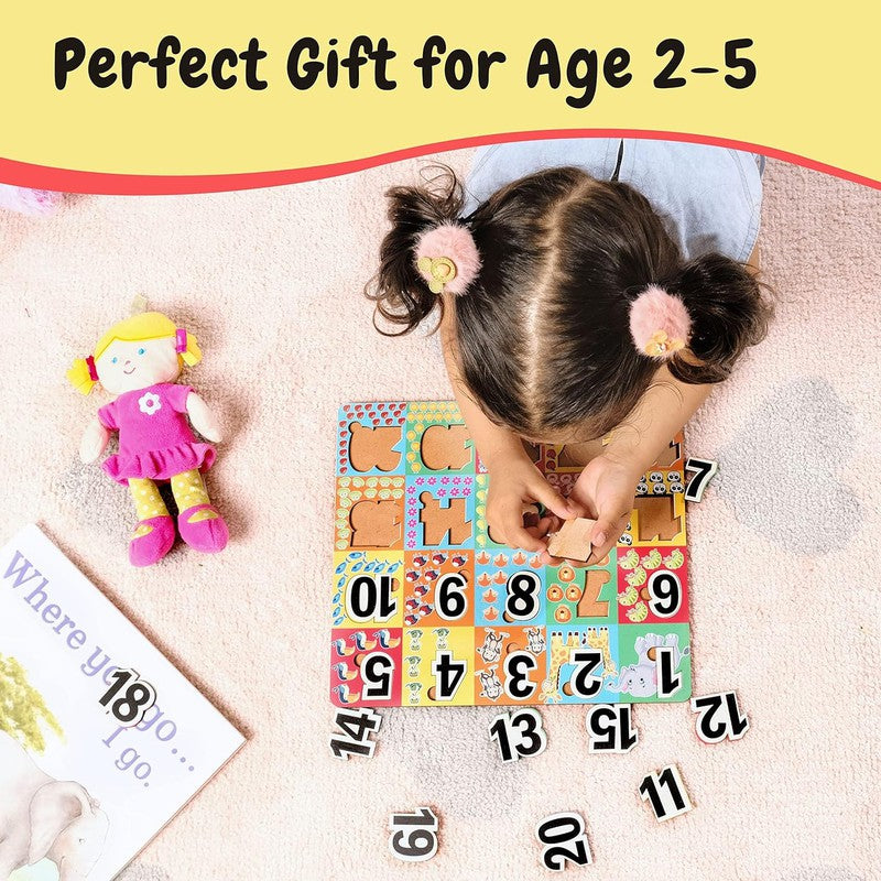 Wooden Alphabet and Numbers Puzzle | Learning Educational Montessori Kids Toys