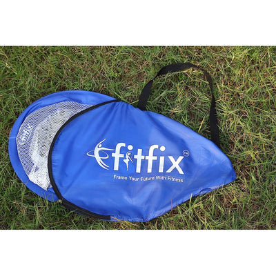 Fitfix Soccer Goal with Carry Bag - Portable Blue Pop up Net (80 cm x 45 cm)