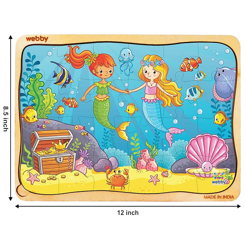 The Two Little Mermaids Wooden Jigsaw Puzzle, 24pcs