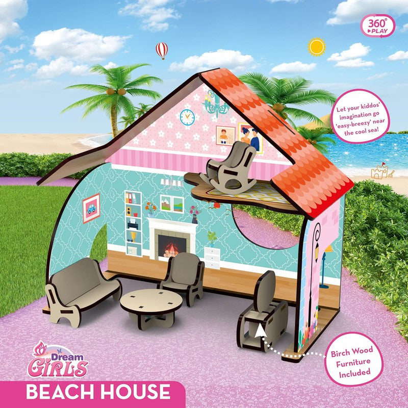 Dream Girl Beach House Wooden Doll House