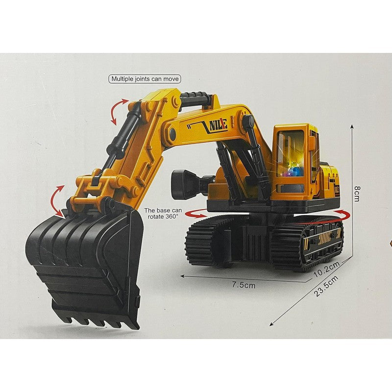 Musical Push and Go Manual Excavator Construction Bulldozer Toy (Pack of 1)