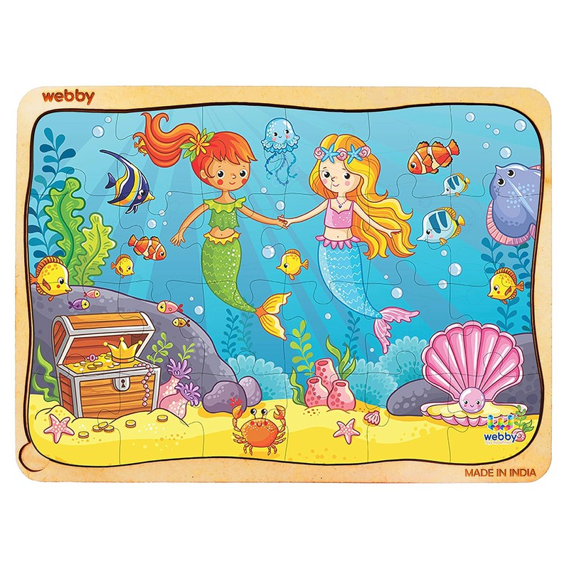 The Two Little Mermaids Wooden Jigsaw Puzzle, 24pcs