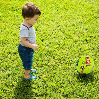 Football with Air Pump & Pin - Size 1 Mini, 12 Panel, PVC, Green Numbers Learning