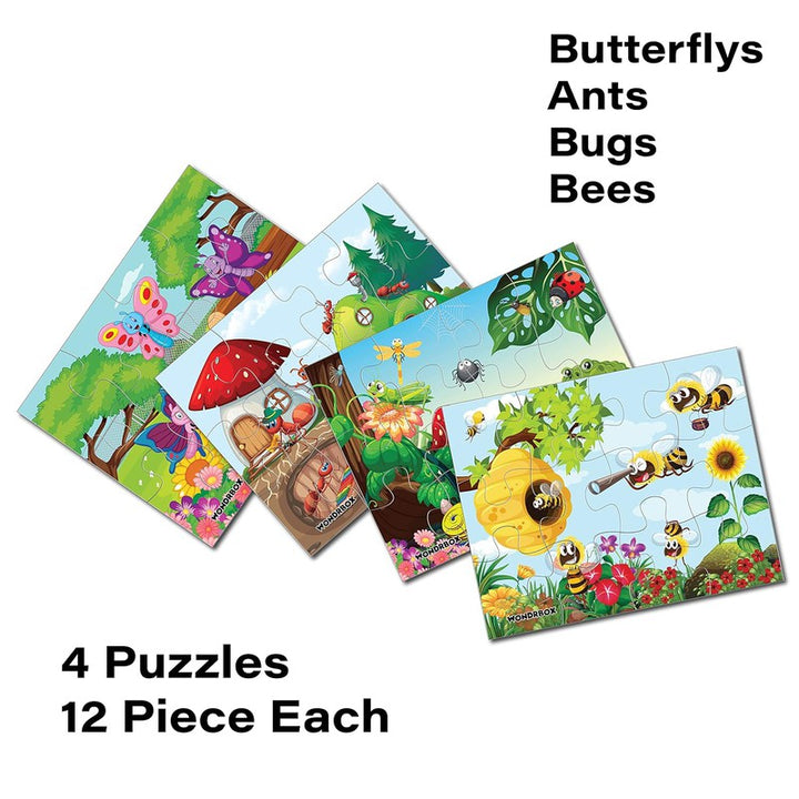 Insects Jigsaw Puzzle | Set of 4 Puzzles (Multicolour, Size: 10X8 inches)