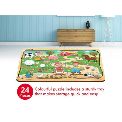 Farm Family Wooden Jigsaw Puzzle, 24pcs