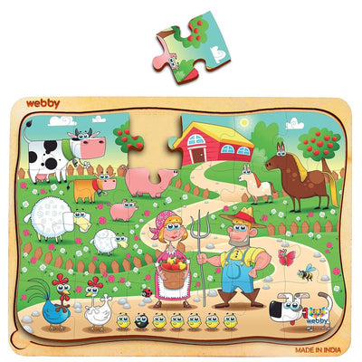 Farm Family Wooden Jigsaw Puzzle, 24pcs