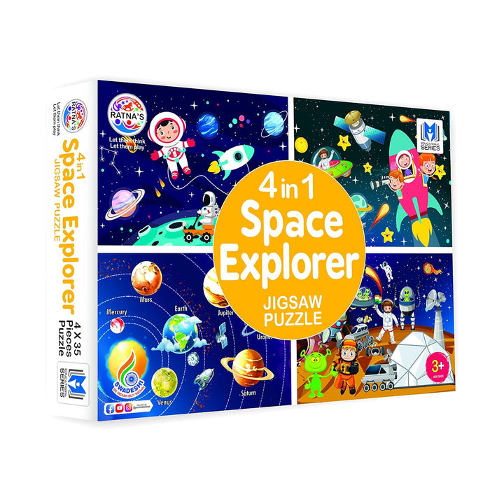 Ratna's 4 in 1 Space Explorer Jigsaw Puzzle – 140 Pieces