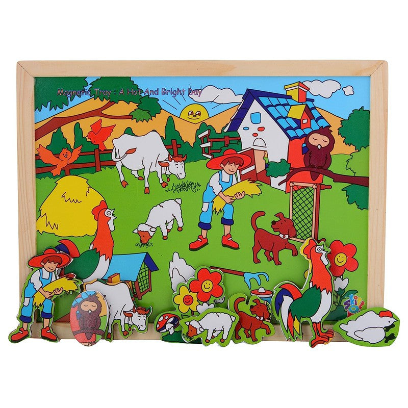 Magnetic Twin Play Tray - Bright and Sunny Day, Multi Color